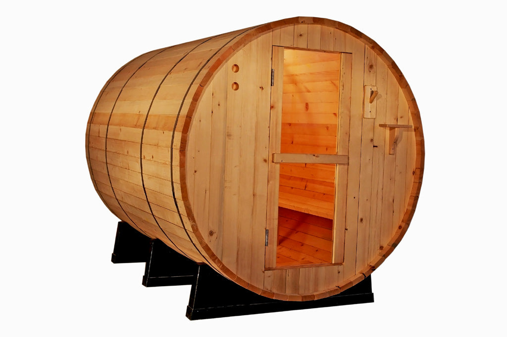 6' Barrel Sauna Canadian Outdoor Pine Wood Wet / Dry Steam Spa 220V with 9KW HEATER UPGRADE 4 Person