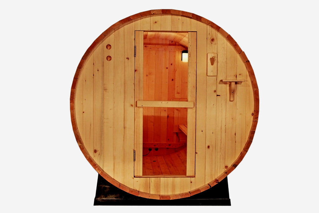 6' Barrel Sauna Canadian Outdoor Pine Wood Wet / Dry Steam Spa 220V with 9KW HEATER UPGRADE 4 Person