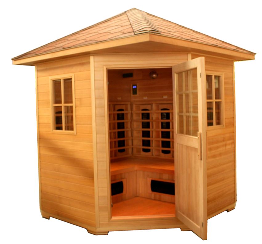 4 Four Person Outdoor Infrared Sauna Spa w/ Ceramic Heaters FIR Far Infrared IN STOCK