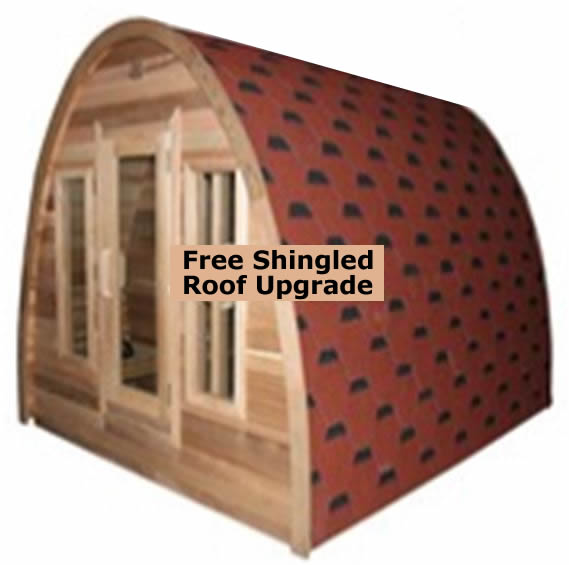 New Canadian Cedar Wood Dome Top Wet Dry Swedish Outdoor Steam Sauna SPA Shingled Roof Upgrade