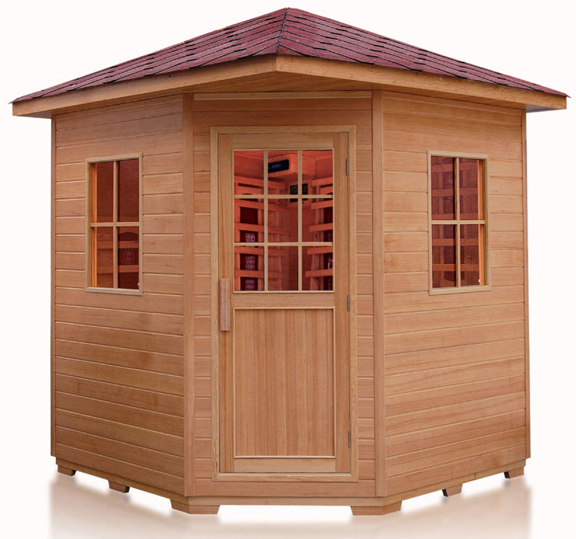 4 Four Person Outdoor Infrared Sauna Spa w/ Ceramic Heaters FIR Far Infrared IN STOCK